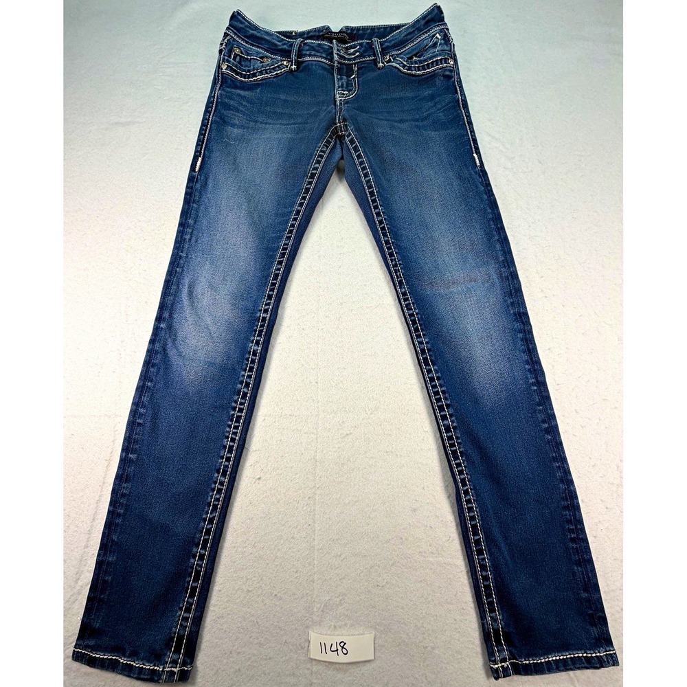 VIGOSS Womens Stretch Denim Medium Wash Slim Skinny Blue Jeans Size 0